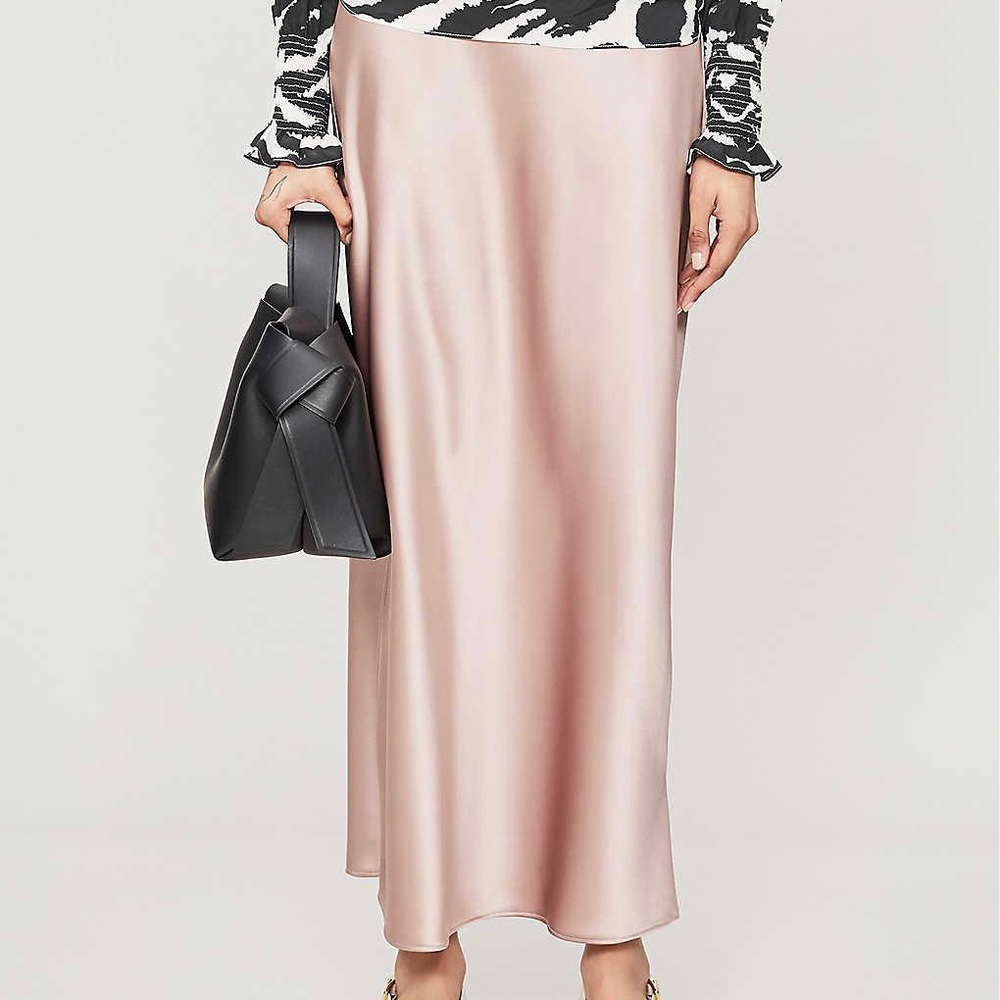 TOPSHOP | Dusty Pink Satin Bias Midi Skirt